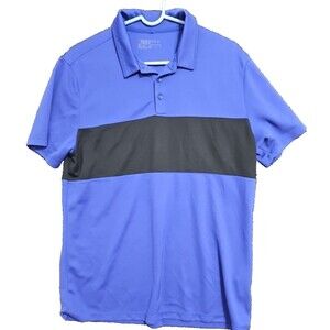 Nike Dri-Fit Golf Polo Royal Blue and Black Large Shirt Snag on Collar